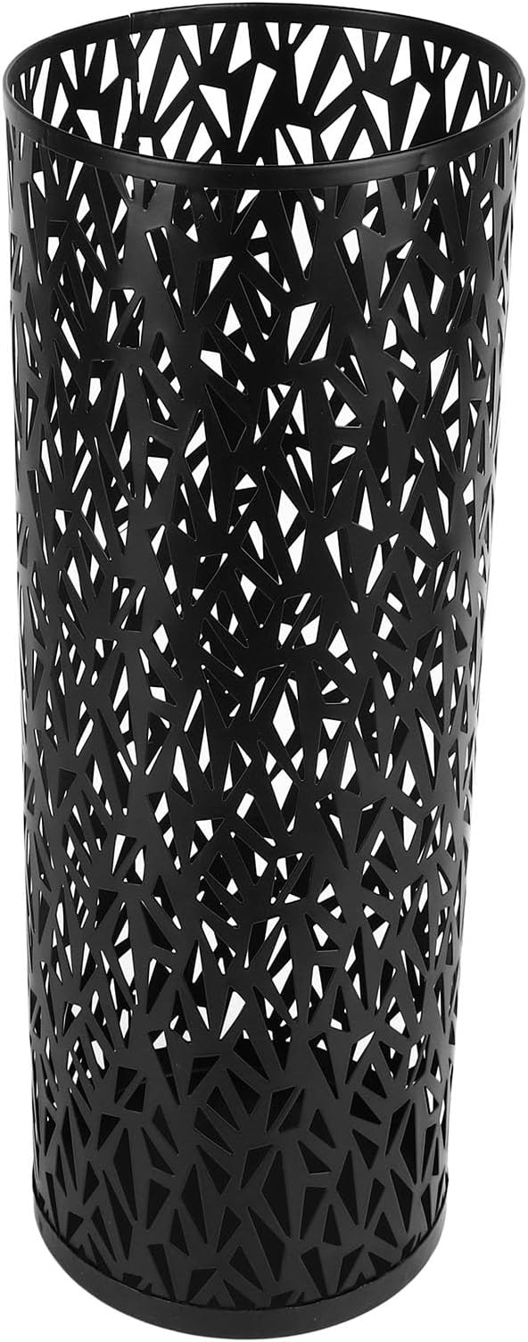 ZJchao Metal Freestanding Round Umbrella Stand Rack Bin for Entryway, Office, Hotel Decor – Large Capacity Storage Holder Compatible with Standard Umbrellas