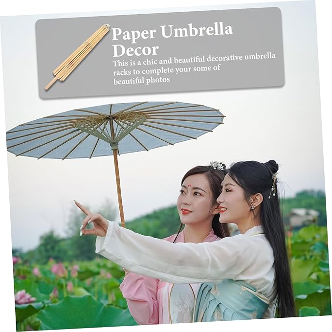 Parasol Umbrella Frames 2pcs Oil Paper Stands Stage Paper Umbrellas Bracket for Display Random Color