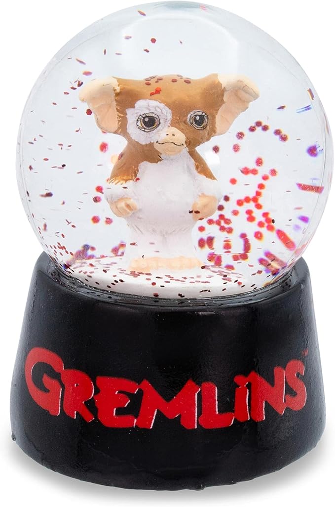 Gremlins Gizmo 3-Inch Mini Snow Globe with Swirling Glitter Display Piece | Horror Movie Collectible Keepsake