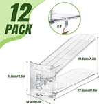 Clear Shoe Slot Organizer, 12 Pack Adjustable Shoe Slots Organizer for Closet Clear Shoe Stackers Shoe Rack Holder Shoe Space Savers for a Pair of Shoes