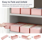 DIMJ Drawer Organizer Clothes - Underwear Organizer Closet Organizers and Storage Box Dresser Organizer,Drawer Dividers for Baby Clothes,Bra,Socks, Belt, Tie, Set of 6,Pink