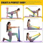 HPYGN 3 Levels Non-Latex Exercise Bands for Physical Therapy & Yoga, Professional Resistance Bands Set for Working Out, Strength Training, Pilates & Rehab, TPE Elastic Stretch Bands for Seniors, Women