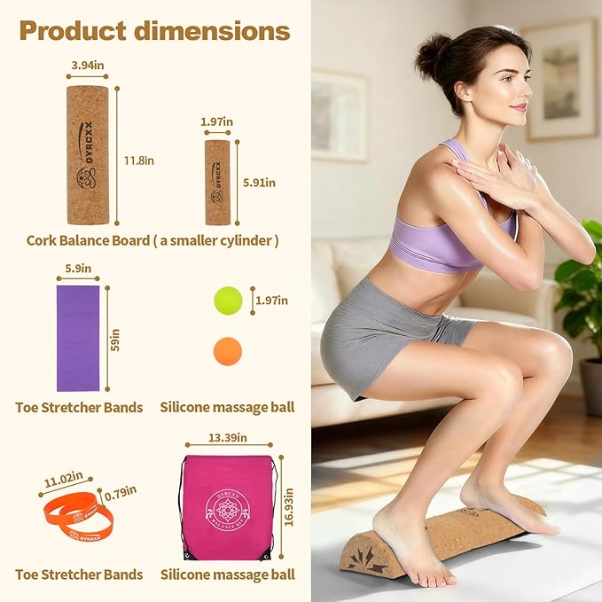 Balance Board - Foot Balance Board & Ankle Rehab Equipment - Professional Slackboard Balance Trainer for Adults & Seniors - Heavy Duty Ankle Strengthener Supports 440 lbs