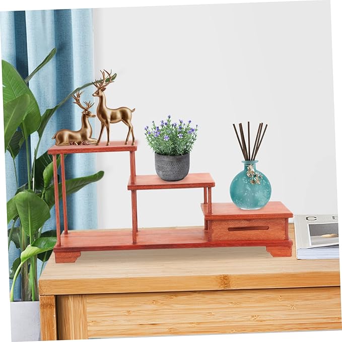 LIFKOME Tiered Wooden Display Riser Stand Pedestal for Home Decor Statues Holder