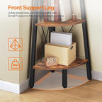 HOOBRO Corner Shelf, 5-Tier Corner Shelf Stand, 66.9” Tall Ladder Bookshelf, Industrial Corner Display Shelf Plant Stand for Living Room, Kitchen, Home Office, Rustic Brown BF145CJ01