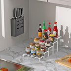 6 Pcs Large Acrylic Display Risers (7" L~8" L), Sturdy Rectangular Dessert Stands, Perfume Shelf Organizer, Clear Riser Stands, Display Shelves for Cupcake, Perfume, Figure, Collection, Decoration.