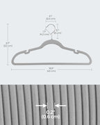 SONGMICS Velvet Hangers 50 Pack, Non-Slip Clothes Hangers, Suit Hangers with Shoulder Notches, Pants Bar, 360° Swivel Hook, Space-Saving, for Closet, Dove Gray UCRF029G50