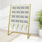 Scarf Organizer, Metal Hijab Organizer, 10 Tier Scarf Holder Hanger for Multiple Scarves, Freestanding Hijab Stand Belt Pants Hanging Rack for Home, Commercial, Clothing Store (Gold, 100cm)