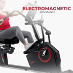 Sunny Health & Fitness Elite Recumbent Cross Trainer & Elliptical Machine with Arm Exercisers for Home Arm/Leg Training, Easy Adjust Seat & Mesh Backrest, Free SunnyFit App Bluetooth Connectivity