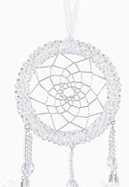 Luxury Dream Catchers - White Turkey Feather with Crystal Diamond, Lace Lanyard, Handmade Small Dreamcatcher for Bedroom, Dream Catcher for Girls, Dream Catchers for Boys, Dream Catcher Wall Decor