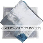 Throw Pillow Covers 20x20 Set of 2 Blue and Grey Art Throw Pillow Covers Soft Decorative Couch Pillow Covers for Home Living Room Bedroom