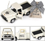 Coffee Decor for Coffee Bar Metal Truck with Coffee Beans Burlap Sack Vintage Pickup Mini Diecast Truck for Farmhouse Coffee Station Home Coffee Bar Tabletop Decorations