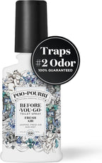 Poo-Pourri Before-You-Go Toilet Spray,Fresh Air,4 Fl Oz,Up to 200 Uses,Bathroom Odor Deodorizer,Plant-Based with Essential Oils,for Home or Work,Jasmine,Fresh Air and Mint Scent,(Pack of 2)