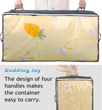 Budding Joy 60L Under Bed Storage Containers, Storage Bins with Clear Lids, Foldable Closet Organizers Storage Bags for Bed Sheets, Clothes, Blankets, Shoes, Comforter, Sweaters, Wrapping Paper