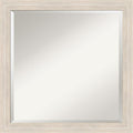 Amanti Art White Wall Mirror 23x23 Hardwood White Wash Narrow Square Bathroom Mirror for Wall Decor Living Room, Medium Country Rustic Wood Frame, Hangs Horizonally and Vertically, Bathroom Decor,