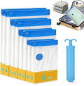 8 Pack Travel Vacuum Storage Bags 4 Size(24/28/32/40 Inch), Portable Vacuum Seal Bags for Clothing Travel with Pump, Space Saver Bag for Luggage Suitcases Clothes Bedding Seasonal Storage