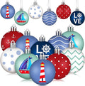 HyDren 40 Pcs Nautical Ornaments 1.2 Inch Summer Tree Decorations Anchor Sea Life Nautical Hanging Decorations Beach Tree Ornaments for Coastal Home Office Party Decor Gift