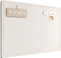 Fluxynara Large Bulletin Board, 47.2" x 35.4" Cork Board Alternative with 24 Safe Removable Adhesive Tabs, Foldable Felt Pin Board for Home Office, Classroom, Bedroom,Entryway for Walls—Oatmeal