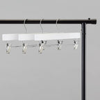 Amazon Basics Durable Wooden Pants and Skirt Hangers with Clips,Closet Organizer,White,(Pack of 60)