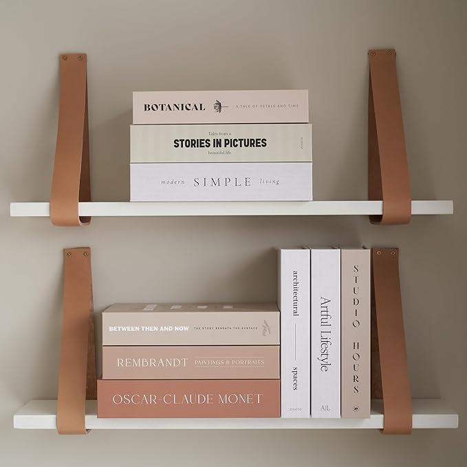 Beautiful Decorative Books - Set of 9 Boxes Enhance Your Coffee Table, Bookshelf or Mantel Shelf Decor - Aesthetic Fake/Faux Books for Modern Home Decoration, Photo Storage and as a Keepsake Box