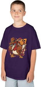 Dabbing Turkey 67 Funny Thanksgiving Pilgrim Kids Boys Girls Cool Swag Retro Fall Football Feast