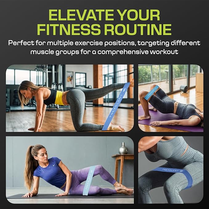 Fabric Resistance Bands for Working Out – 5 Strength Levels from Extra Light to Extra Heavy – Thick Workout Bands for Legs, Glutes, HIPS, Stretching, Strength Training with Storage Bag
