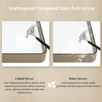 LOAAO 60”X28” Bronze Bathroom Mirrors for Vanity, Rounded Rectangle Brushed Bronze Metal Frame Mirror, Anti-Rust, Tempered Glass, Hangs Horizontally or Vertically