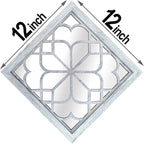 Wocred 2 PCS Square Wall Mirror,Gorgeous Rustic Farmhouse Accent,Rustic White Color Entry for Bathroom Renovation,Bedrooms,Living Rooms and More(12”x12”)