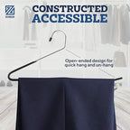 Zober Non-Slip Pants Hangers - 40 Pack Open Ended for Jeans and Clothes - Space Saving, Strong, Durable Metal Hangers for Closet (Black)