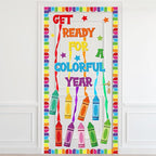 Epakh Bulletin Board Set DIY Decorations 3D Paper Cutouts for Summer Window Chalkboards Wall Door Decor(Colorful Crayon)