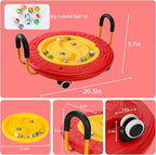 3-In-1 Balance Scooter Board for Kids，Plastic Wobble Balance Board Rocker Maze with Handles, 5 Balls, Toddler Floor Scooter Boards for Sensory Training, Physical Therapy