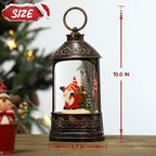 Christmas Snow Globe Lantern, Glitter Lighted Gnomes Snow Globe with Music,Musical Christmas Decorations USB and Battery Operated, Gnome Christmas Decor
