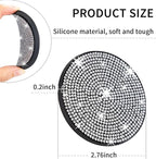 COCASES 4 Pack Bling Car Coasters, Car Cup Holder Coaster, Rhinestone Coaster for Cup Holders, Silicone Car Coasters for Women Car Interior Accessories (2.75'' White Crystal Circle)