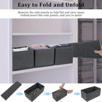 4Pcs Drawer Organizer Clothes, Underwear Organizer for Women Clothes, Socks, Bra, Belt, Tie - Grey, No-Divider Design