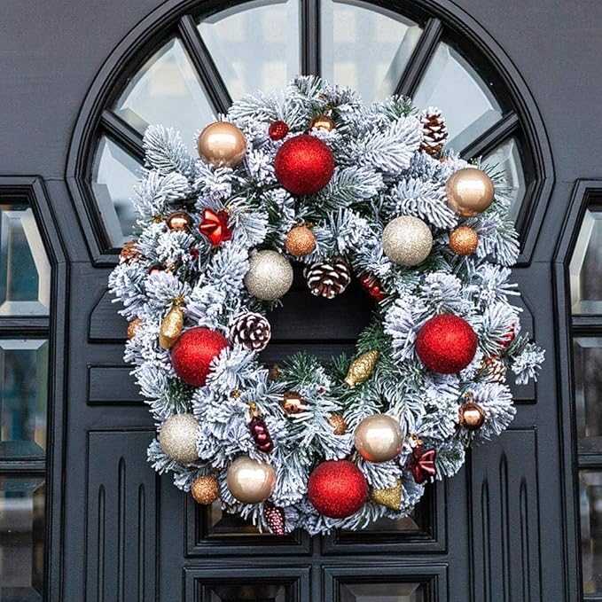 Magnetic Wreath Hanger (Black Matte, Set of 4 Magnets) - for Metal Doors/Surfaces Outdoor and Towel Coat Umbrella Indoor Hanging-Holds up to 10lbs (4-Piece Mixed Pack)