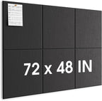 MaxGear Extra Large Cork Board for Wall 72" x 48", Black Bulletin Board, 6 Pack Felt Wall Tiles with Pushpins, Cork Boards for Office Push Pin Board Tack Board Felt Board