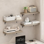 Furinno Tanna Floating Shelves for Wall Set of 4, 22-Inch Wall Shelf, Triple Thick Floating Mounted Shelf, for Bathroom, Home Office, Living Room, Natural