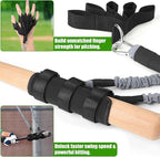TOBWOLF 4PCS Baseball Exercise Bands with Interchangeable Grips, Baseball Resistance Trainer for Pitching & Throwing, Training Aid for Baseball Softball Pitchers to Build Arm Strength, Warm-Up