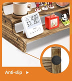 Wooden Cologne Organizer for Men, Perfume Organizer Stand, Cologne Stand with Anti-Slip Washers, Wooden Display Risers Stand for Dessert, Cupcake, Charcoal-Grilled, 3-tier-13.8in