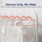 SereneLife 50 Pack Velvet Hangers - Non-Slip, 360° Swivel Hook - Ultra-Thin, Lightweight Velvet Hangers for Shirts, Sweaters, Hoodies, Kids Clothes & Dresses - Space-Saving