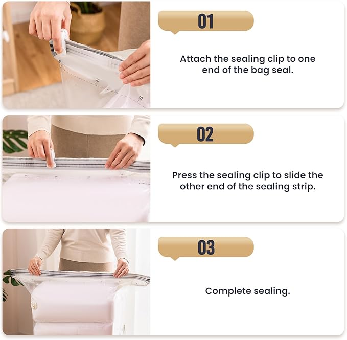 TAILI Plastic Heavy Rolling Slide Clip Seal Grip Air Tight Accessories for Vacuum Storage Space Saver Bags