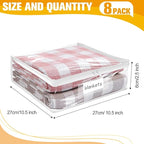 Kikerike Plastic Storage Bags with Easy-Glide Zipper, Pack of 8, Durable Clear Vinyl Zippered Storage Bags for Clothes Sweaters Comforters Blankets Sheets Bedding (10.5 x 10.5 x 2.5 Inch)