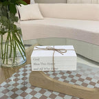 Decorative Books for Home Decor, White Faux Books for Decoration, Rustic Farmhouse Stacked Display Books (God Bless This Home and All Who Enter)