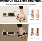 Single Leg Balance Board Wooden Foot Strengthener Trainer for Sprained Ankle and Achilles Tendon, Stability Training Plantar Fasciitis Relief, Stronger Ankles & Better Balance in 10 Minutes Daily