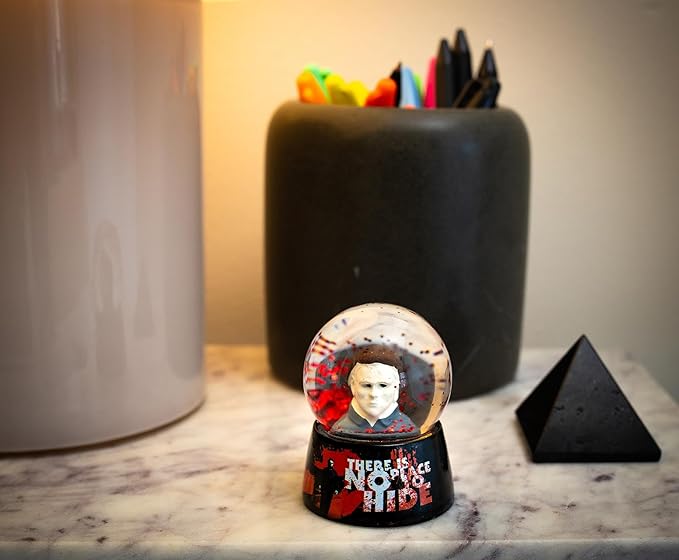 Halloween Michael Myers No Place to Hide Mini Snow Globe with Swirling Glitter Display | Horror Movie Collectible Keepsake | 3 Inches Tall
