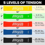 Serious Steel Fitness Mini Resistance Loop Bands | Rehab and Prehab Stretch Bands | 12" Exercise Workout Bands (Sets of 5 Pack and Sets of 10 Pack Trainer Options Available!)
