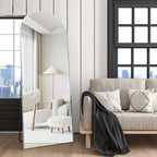Full Length Mirror 56"x16" Arch Floor Mirror with Stand Arched Mirrors Full Body Mirror Silver Standing Hanging or Leaning Against Wall for Bedroom Entry