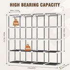 Wardrobe Closet, 66 Inch Portable Closet for Hanging Clothes, Large Capacity Clothes Rack Organizer with Cover & 4 Hanging Rods & 8 Storage Shelves & 2 Side Pockets (Black)