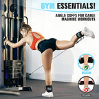 Ankle Resistance Bands with Cuffs, Resistance Bands for Working Out, Home Gym Workout Equipment for Women, Pilates Exercise, Hip, Leg, Glute Ankle Weights Training- Exercise Guides Included