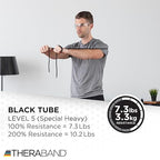 THERABAND Resistance Tubes, Advanced Set, Blue & Black, 5 ft Latex Tubing, Home or Clinic Use, Cut-to-Fit, Color-Coded Resistance Bands for Upper & Lower Body Workouts
